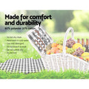 Alfresco 2 Person Picnic Basket Baskets White Deluxe Outdoor Corporate Blanket Park - Coll Online