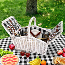 Alfresco 2 Person Picnic Basket Baskets White Deluxe Outdoor Corporate Blanket Park - Coll Online