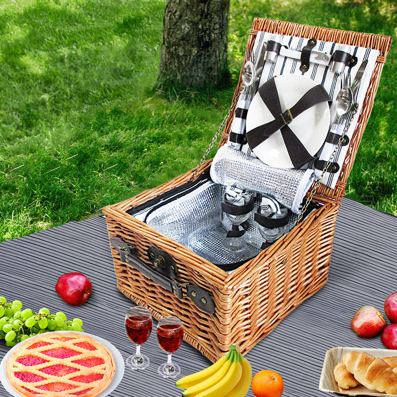 Alfresco 2 Person Picnic Basket Baskets Deluxe Outdoor Corporate Blanket Park - Coll Online