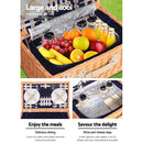 Alfresco 4 Person Picnic Basket Baskets Blue Deluxe Outdoor Corporate Blanket Park - Coll Online