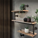 Artiss Display Shelves Rustic Bookshelf Industrial DIY Pipe Shelf Wall Brackets - Coll Online