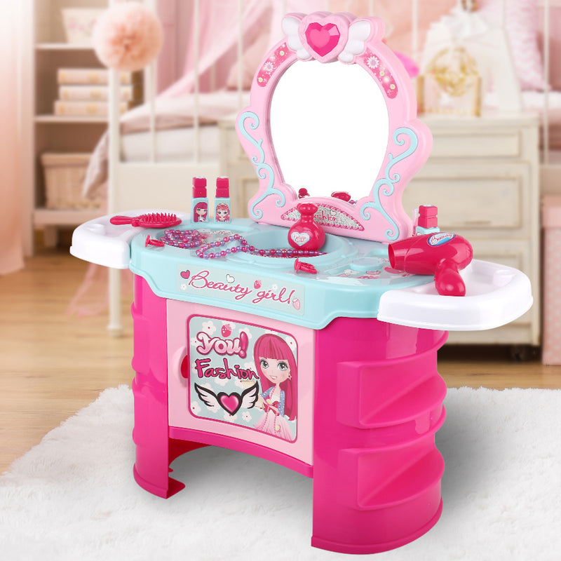 Keezi Kids Makeup Desk Play Set - Pink - Coll Online