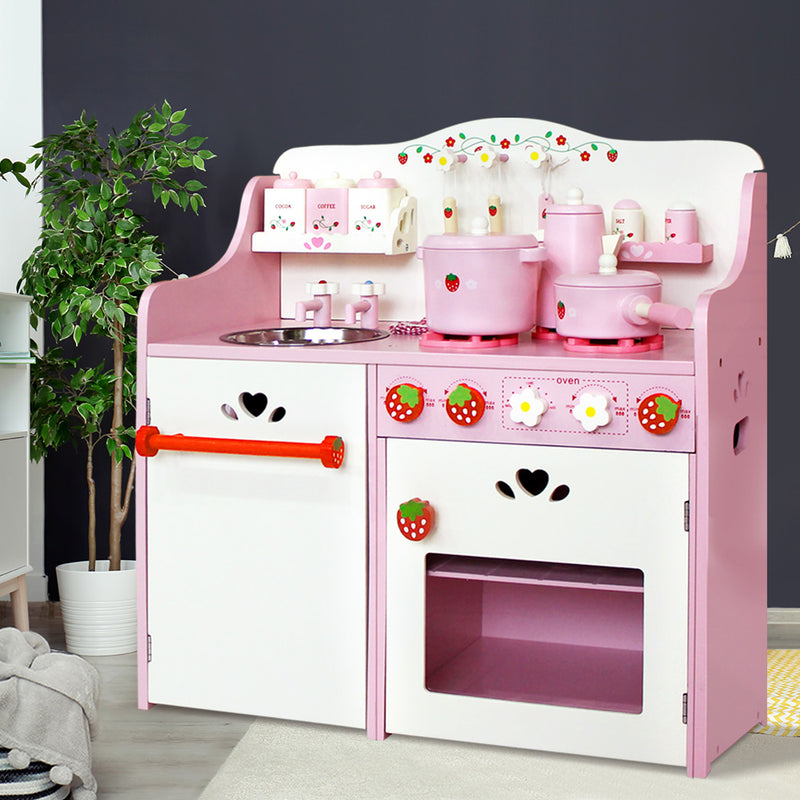 Keezi Kids Kitchen Play Set - Pink - Coll Online