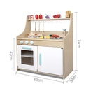 Keezi Kids Wooden Kitchen Play Set - Natural & White - Coll Online