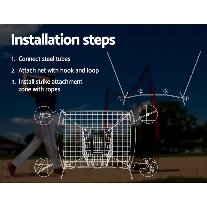 Everfit Portable Baseball Training Net Stand Softball Practice Sports Tennis - Coll Online