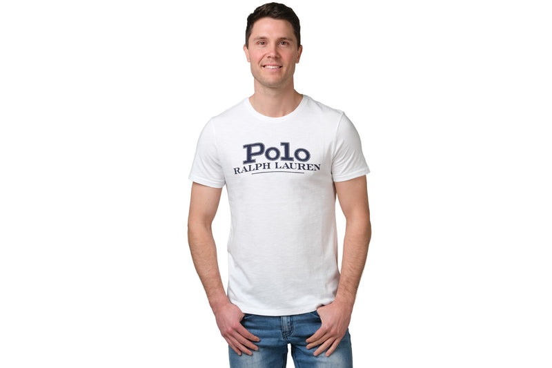 Polo Ralph Lauren Men's Polo Denim Logo Short Sleeve T-Shirt (White, Size M)