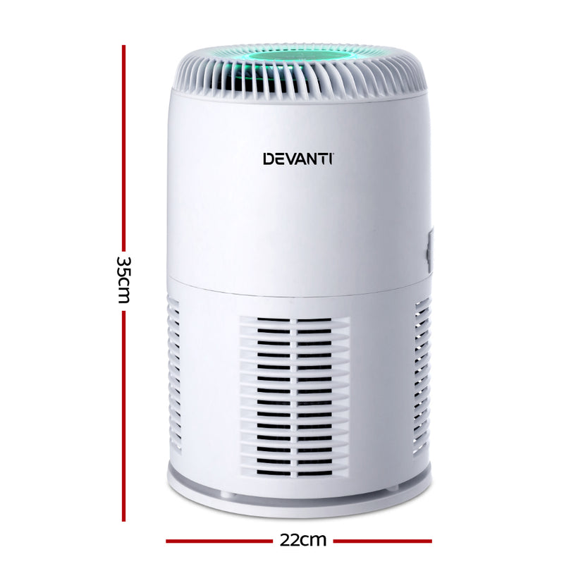 Devanti Air Purifier Desktop Purifiers HEPA Filter Home Freshener Carbon Ioniser - Coll Online