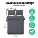 Giselle Bedding King Size Classic Quilt Cover Set - Charcoal - Coll Online