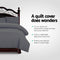 Giselle Bedding Queen Size Classic Quilt Cover Set - Charcoal - Coll Online