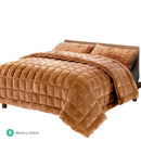 Giselle Bedding Faux Mink Quilt Duvet Comforter Throw Blanket Doona Latte Double - Coll Online