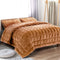 Giselle Bedding Faux Mink Quilt Duvet Comforter Throw Blanket Doona Latte Double - Coll Online