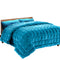 Giselle Bedding Faux Mink Quilt Comforter Winter Weight Throw Blanket Teal Super King - Coll Online