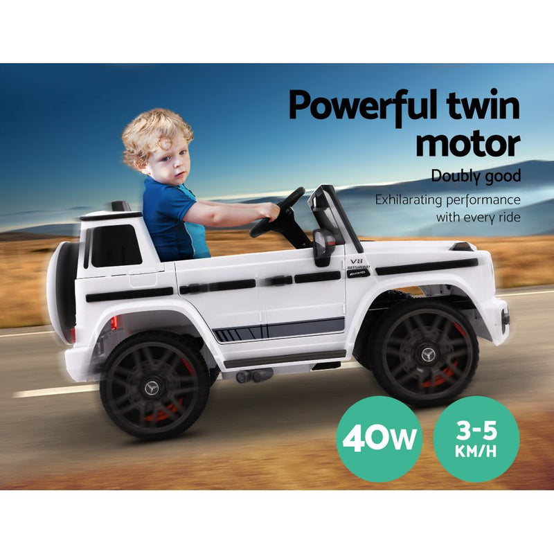 Mercedes-Benz Kids Ride On Car Electric AMG G63 Licensed Remote Cars 12V White - Coll Online