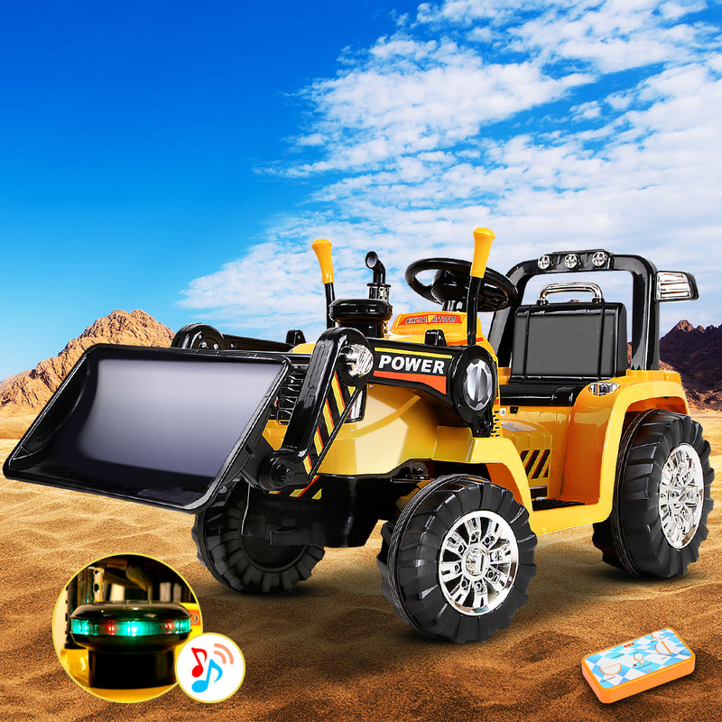 Rigo Kids Ride On Bulldozer Digger Electric Car Yellow - Coll Online