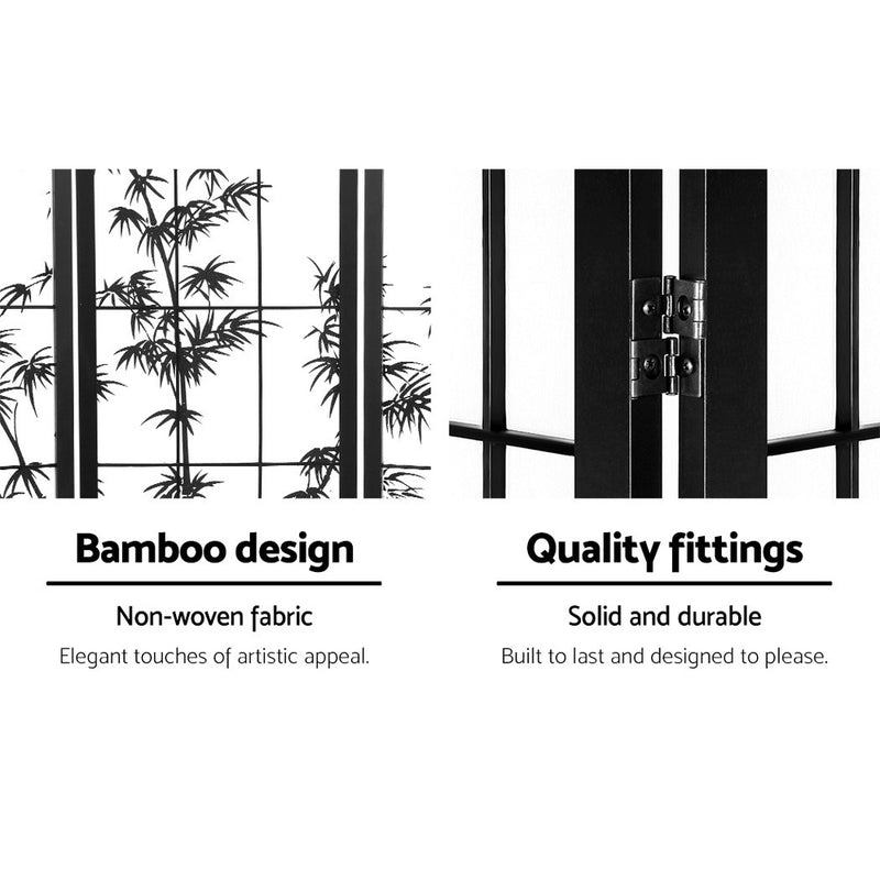 Artiss 8 Panel Room Divider Screen Privacy Dividers Pine Wood Stand Shoji Bamboo Black White