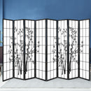 Artiss 8 Panel Room Divider Screen Privacy Dividers Pine Wood Stand Shoji Bamboo Black White