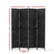 Artiss 4 Panel Room Divider Privacy Screen Rattan Woven Wood Stand Black