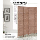 Artiss 4 Panel Room Divider Screen Privacy Rattan Timber Foldable Dividers Stand Hand Woven