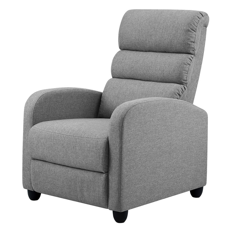 Artiss Luxury Recliner Chair Chairs Lounge Armchair Sofa Fabric Cover Grey - Coll Online