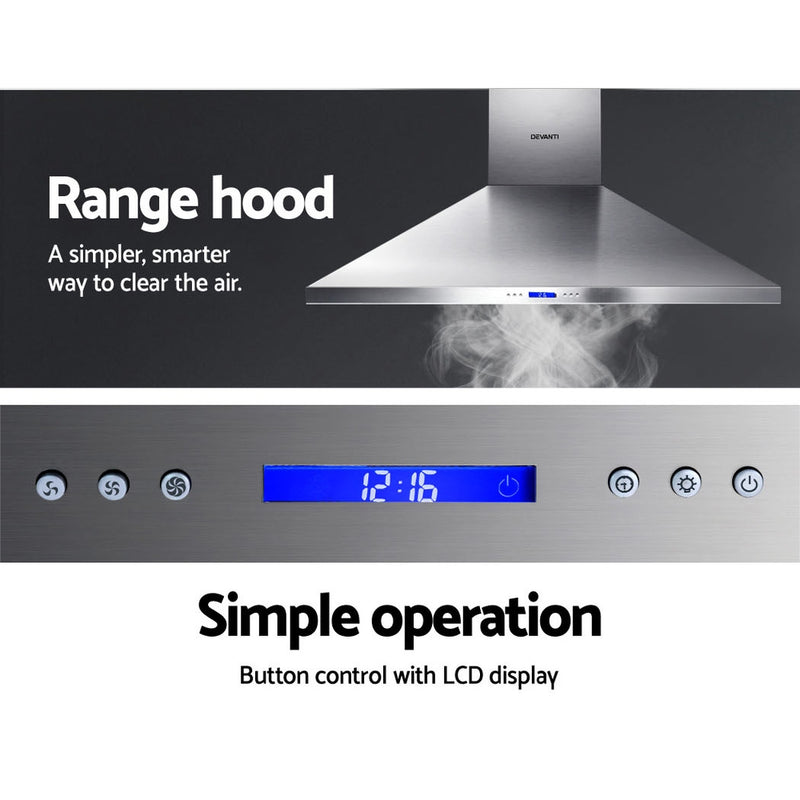 DEVANTI 1500mm Commercial BBQ Rangehood - Silver - Coll Online