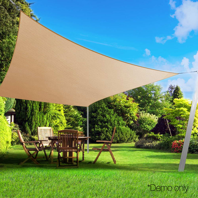 Instahut 2 x 4m Rectangle Shade Sail Cloth - Sand Beige