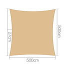 Instahut 5 x 5m Square Shade Sail Cloth - Sand Beige