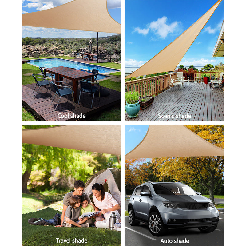 Instahut Sun Shade Sail Canopy Triangle 280gsm 5x5x5m