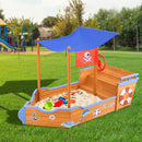 Keezi Boat Sand Pit With Canopy - Coll Online