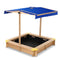Keezi Wooden Outdoor Sand Box Set Sand Pit- Natural Wood - Coll Online