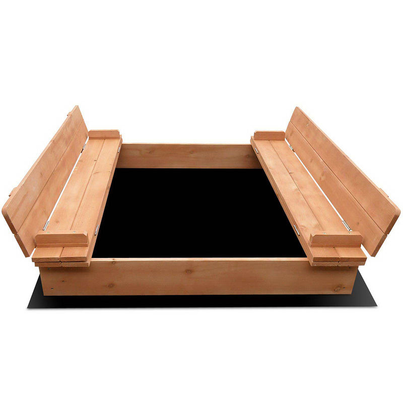 Keezi Wooden Outdoor Sandpit Set - Natural Wood - Coll Online