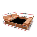 Keezi Wooden Outdoor Sandpit Set - Natural Wood - Coll Online