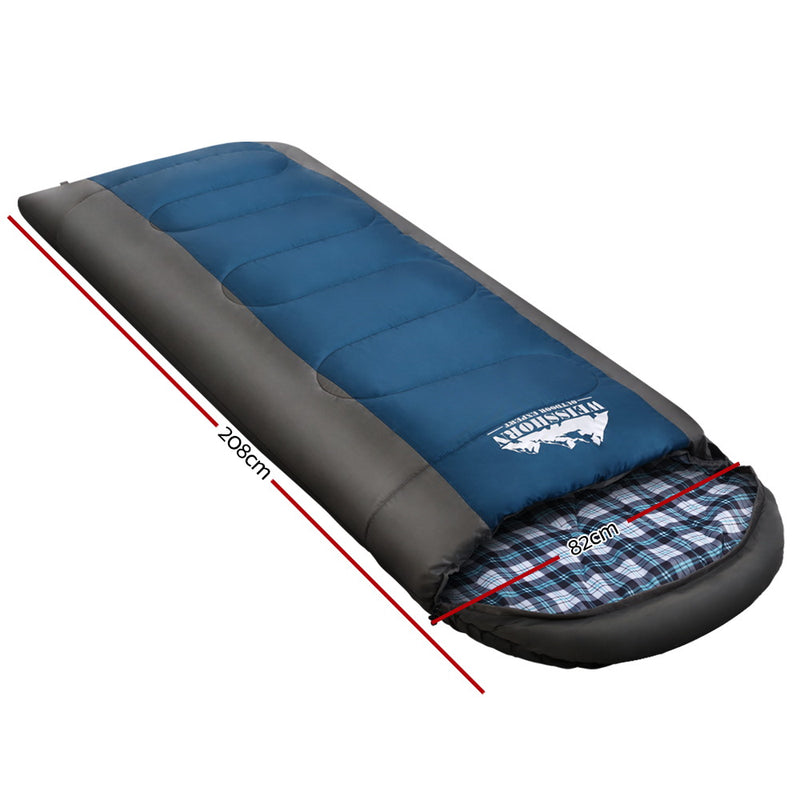 Weisshorn Sleeping Bag Bags Single Camping Hiking -20°C to 10°C Tent Winter Thermal Navy - Coll Online