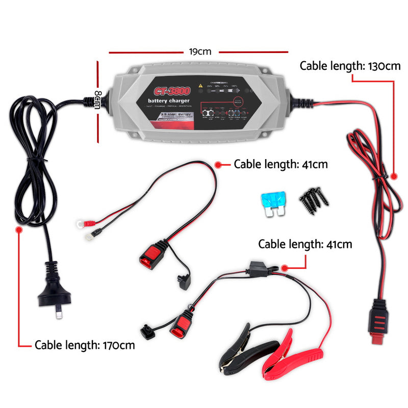 Smart Battery Charger 3.5A 12V 6V Automatic SLA AGM Car Truck Boat Motorcycle Caravan - Coll Online