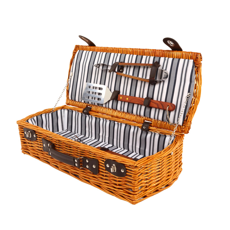 Sherwood Willow Brown Wicker Barbeque Set Basket