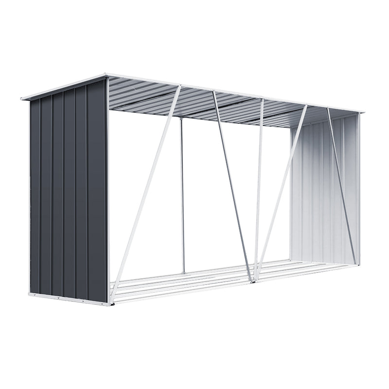 Giantz Log Storage Shed Galvanised Steel Outdoor Garden Firewood 3.5m³ Shelter - Coll Online