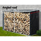 Giantz Log Storage Shed Galvanised Steel Outdoor Garden Firewood 3.5m³ Shelter - Coll Online