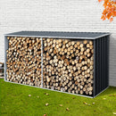 Giantz Log Storage Shed Galvanised Steel Outdoor Garden Firewood 3.5m³ Shelter - Coll Online