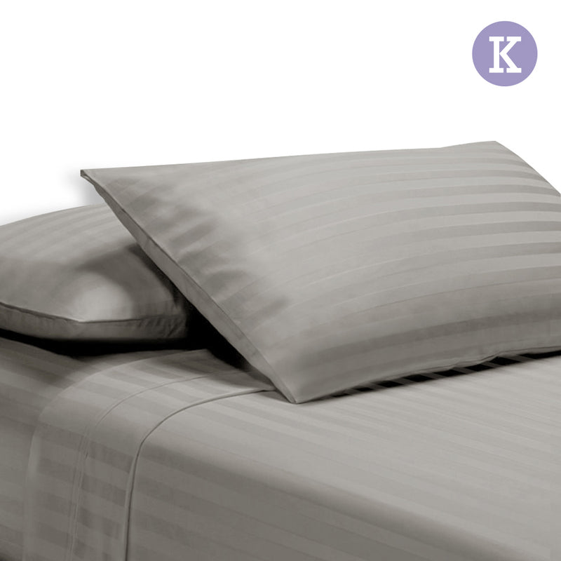 Giselle Bedding King Size 4 Piece Bedsheet Set - Grey - Coll Online