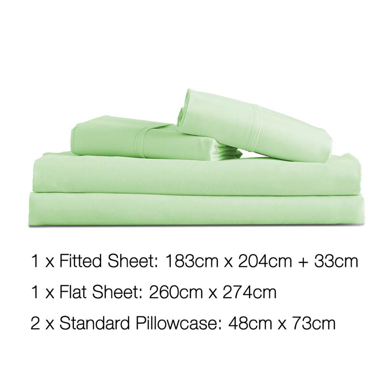 Giselle Bedding King Size 4 Piece Micro Fibre Sheet Set - Apple - Coll Online