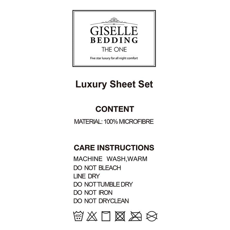 Giselle Bedding King Size 4 Piece Micro Fibre Sheet Set - White - Coll Online