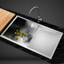 Cefito Kitchen Sink Handmade Stainless Steel Under or Topmount Laundry 750x450mm - Coll Online