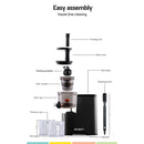 Devanti Cold Press Slow Juicer Black - Coll Online