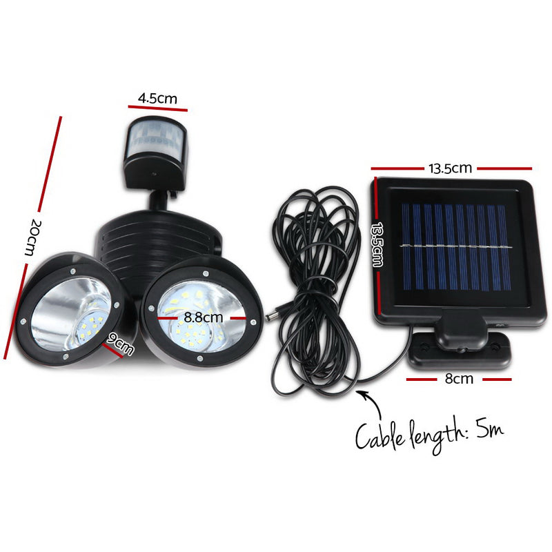 4X 22 LED Solar Powered Dual Light Security Motion Sensor Flood Lamp Outdoor - Coll Online