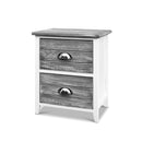 Artiss 2x Bedside Table Nightstands 2 Drawers Storage Cabinet Bedroom Side Grey - Coll Online
