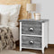 Artiss 2x Bedside Table Nightstands 2 Drawers Storage Cabinet Bedroom Side Grey - Coll Online