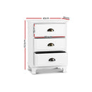 Artiss Vintage Bedside Table Chest Storage Cabinet Nightstand White - Coll Online