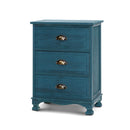 Artiss Bedside Tables Drawers Side Table Cabinet Vintage Blue Storage Nightstand - Coll Online