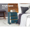 Artiss Bedside Tables Drawers Side Table Cabinet Vintage Blue Storage Nightstand - Coll Online