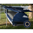 Weisshorn Double Swag Camping Swags Canvas Free Standing Dome Tent Dark Blue with 7CM Mattress - Coll Online