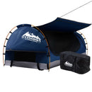 Weisshorn Swag King Single Camping Swags Canvas Free Standing Dome Tent Dark Blue with 7CM Mattress - Coll Online